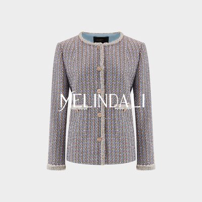 MELINDA LI【南法庄园】黑标英国进口百年工坊LINTON粗花小香外套