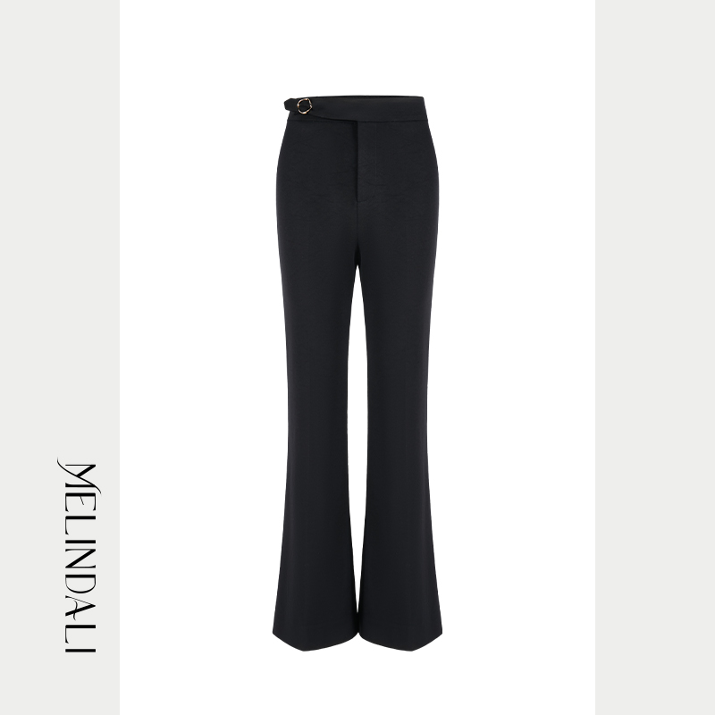 MELINDA LI重磅醋酸超模裤莫代尔弹力高腰显瘦显腿长神裤喇叭裤