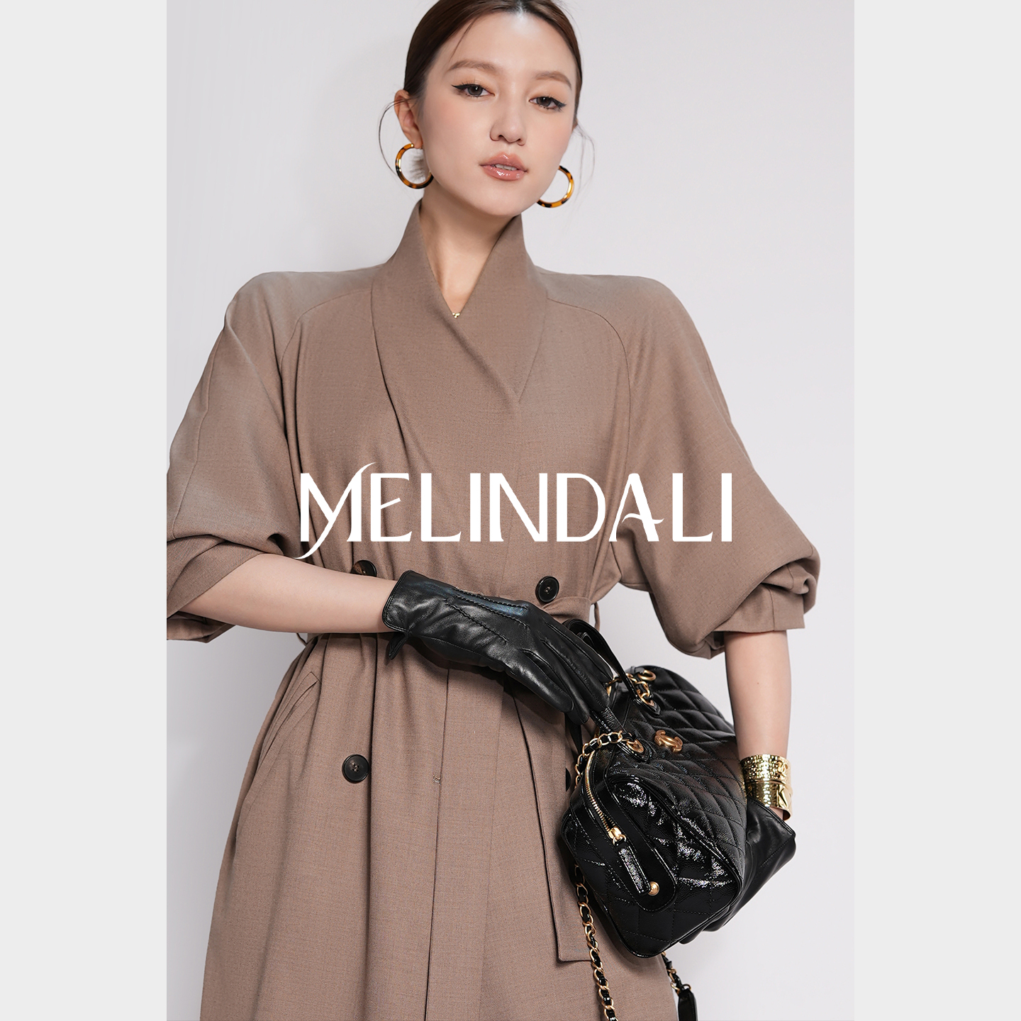 MELINDA LI【质感秋意】丹毛绵羊毛高智老钱中长款气质风衣外套秋