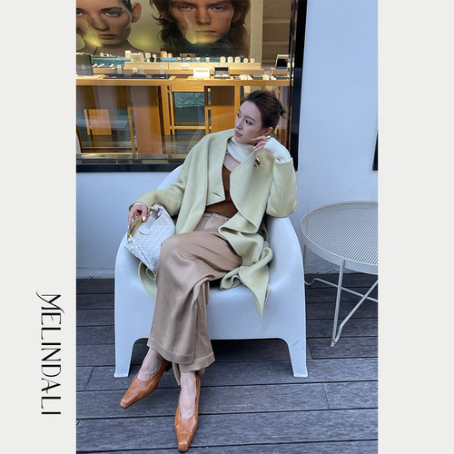 MelindaLi绿色大衣斗篷