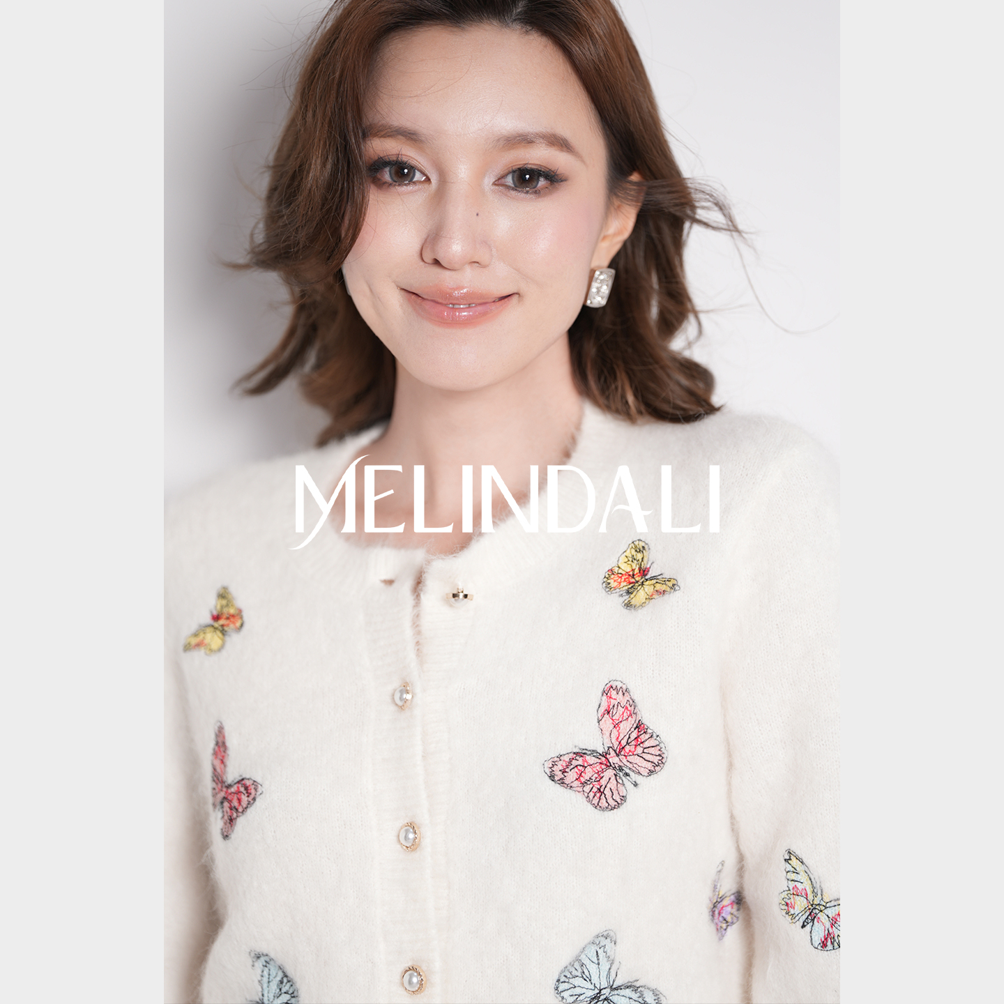 MELINDA LI【梦境羊驼】秘鲁进口羊驼毛ALPACA蝴蝶刺绣开衫外套