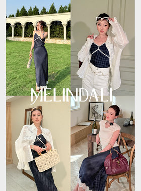 MELINDA LI【Miu系波点】私服重磅16姆米桑蚕丝人丝蕾丝吊带半裙