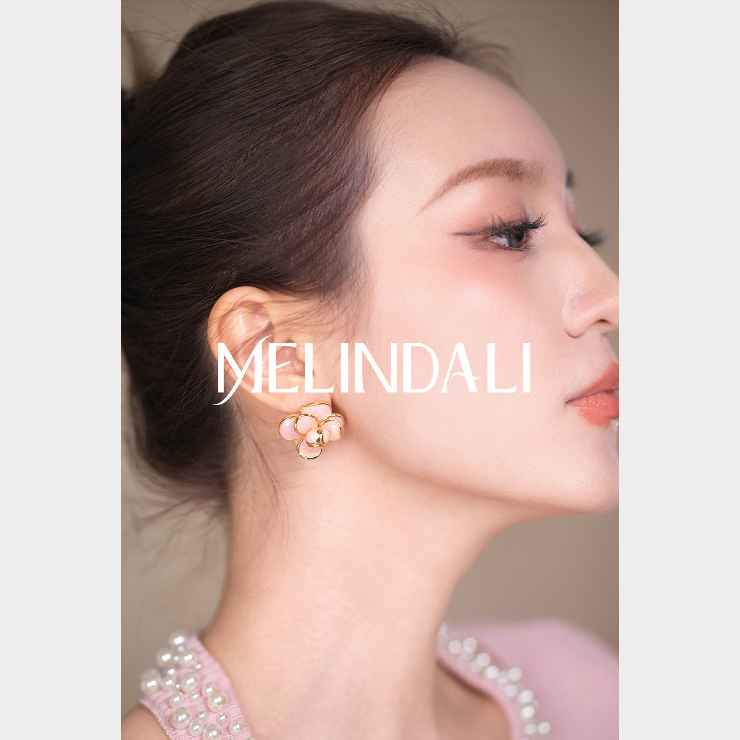 MELINDA LI【彩釉山茶】轻奢珐琅山茶花铜镀金925银针耳环耳钉