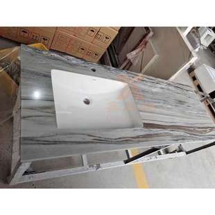 现货批量定专业出口制无缝拼接人造石英石卫生间浴室柜洗漱台盆面