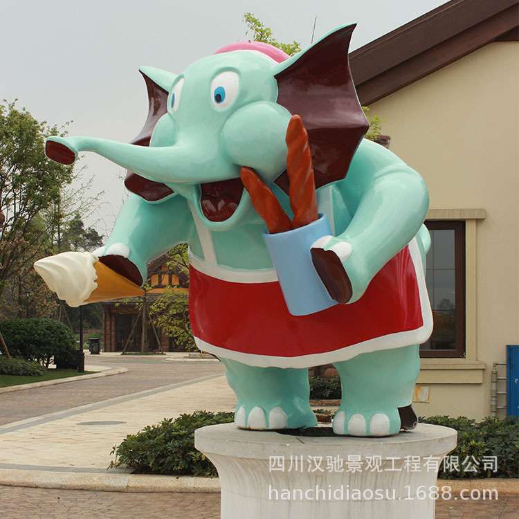 四川浦江石象湖风景区旅游景点玻璃钢雕塑大象动物园林景观摆件