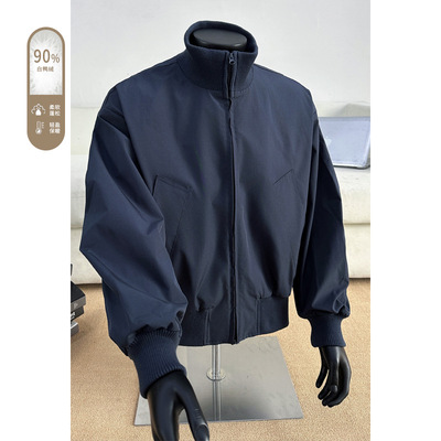 90%白鸭绒美式飞行员羽绒服男士cleanfit高级感痞帅短款夹克外套