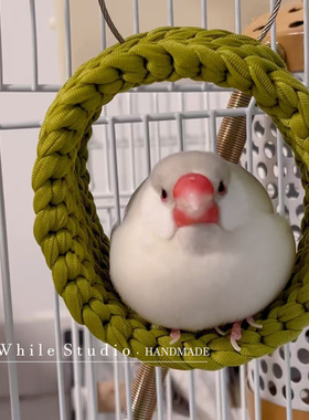 【绿植爱好者】小鸟圈圈秋千鹦鹉吊环鸟窝｜原创手工编织小鸟秋千