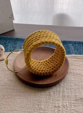 【姜黄色圈圈】小鸟圈圈秋千鹦鹉吊环鸟窝｜原创手工编织小鸟秋千