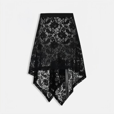 时尚蕾丝屁帘大码不规则半身裙边春秋叠穿韩版百搭短裙遮屁股神器