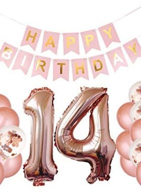14th Birthday Party Decorations Kit Happy Birthday Banner wi