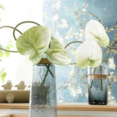 Fake Anthurium Artificial Flowers Bouquet Bonsai Wedding