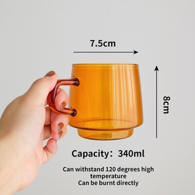 Cutelife Ins Nordic Coffee Cup Latte Colored Glass Vintage W