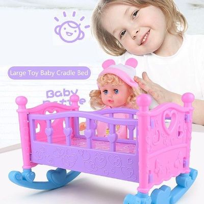Rocking Baby Doll Cradle Crib Early Education Thick