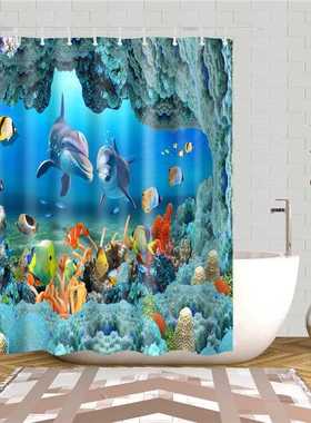 Shower Curtains Bathroom Hooks Fabric Polyester Waterproof 3