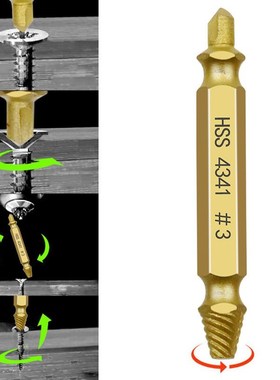 5PCS Broken Breakage Head Screw Extractors Double Ended Dama