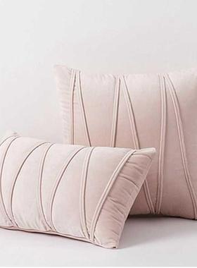 Inyahome New Art Velvet Yellow Blue Pink Solid Color Cushion