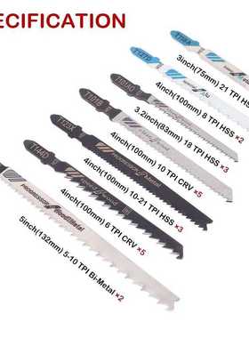 25PCS Saw Blades T-Shank Jigsaw Blades Assorted Blades for W
