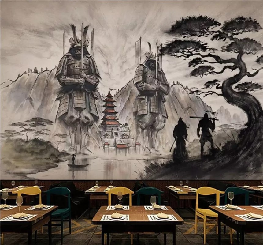 Custom Self Adhesive Wallpaper 3D Atmospheric Mural New Jap