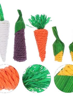 5pcs Rabbit Molar Toys Vegetable Shaped Molar Toys Hamsters