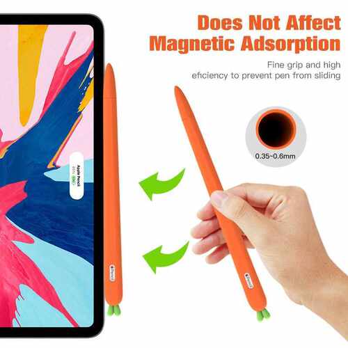 FONKEN For Apple Pencil 1 2 Case Cute Carrot Silicone Pen C