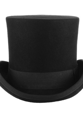 17cm Wool Felt Beaver High Top Hat Topper Derby Cylinde