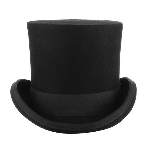 17cm Wool Felt Beaver High Top Hat Topper Derby Cylinde