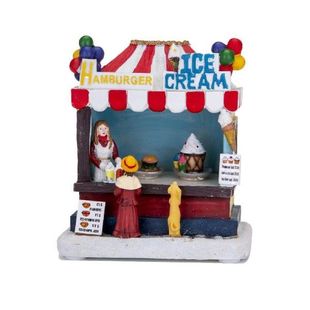 Ornament Ice Collectable Musical House Cream Small