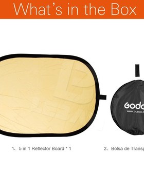 Free + tracking Godox 5 in1 Reflector 90* 120cm oval shape