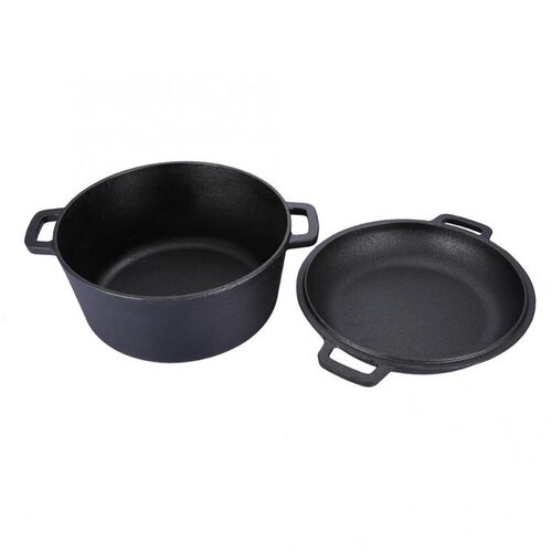 Cooking-Pots Combo Cooker Cast-Iron Dutch Oven Double for Hi