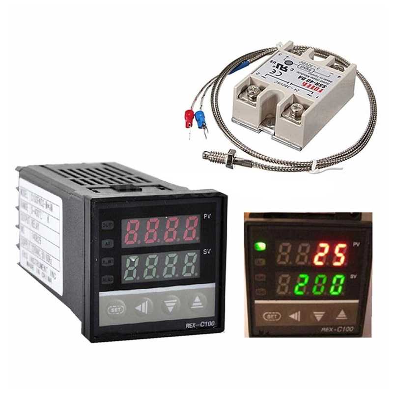 Digital 220V PID REX-C100 Temperature Instrut Controller + m