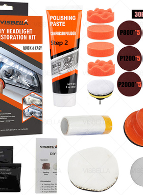 Visbella Headlight Restoration System Repair Kit DIY Headlam