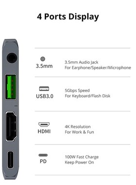 Snowkids Hub C Docking Station for iPad Pro Smart Phone 4 i