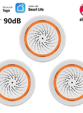 Tuya Zigbee Sensor Pintar 2 In 1 Alarm Sirene Bawaan