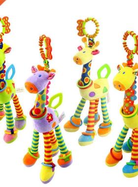 New Arrival Soft Giraffe Animal Handbells Rattles Plush Infa
