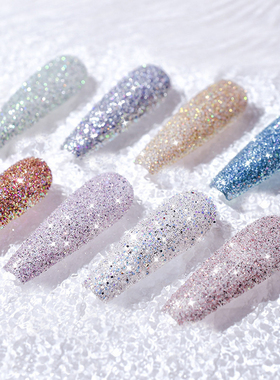 1Box Rainbow Color Glitter Shiny Pigment Nail Crystal
