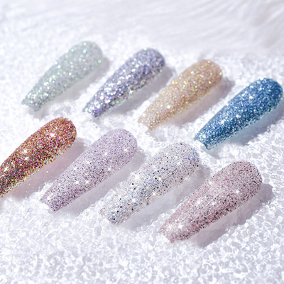 1Box Rainbow Color Glitter Shiny Pigment Nail Crystal
