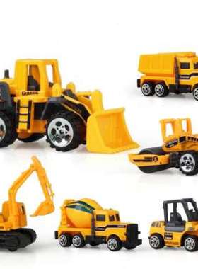 6 Types Mini Alloy Diecast Engineering Toy Car Vehicles Mode
