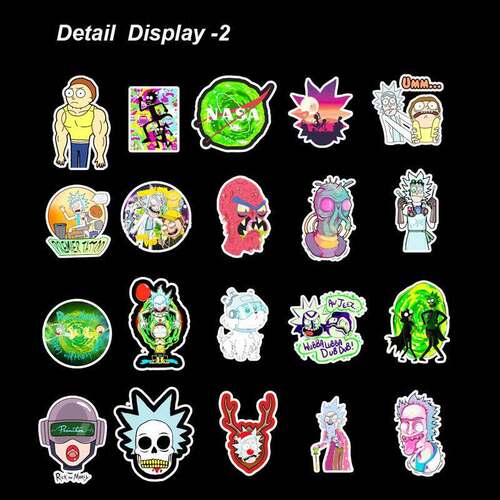 50 Pcs Lots/Set Cartoon Sticker of Ricky and Morty for Chi