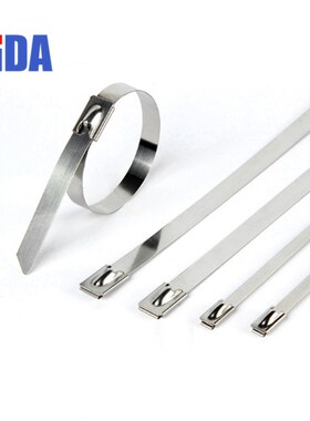 50Pcs S304 Stainless Steel Metal Cable Tie width 4.6mm Zip S