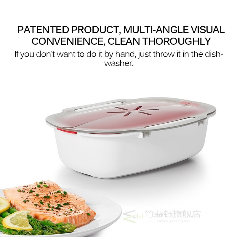 Healthy Microwave Steamer Basket Boxes Safe Food Shelf Cookw