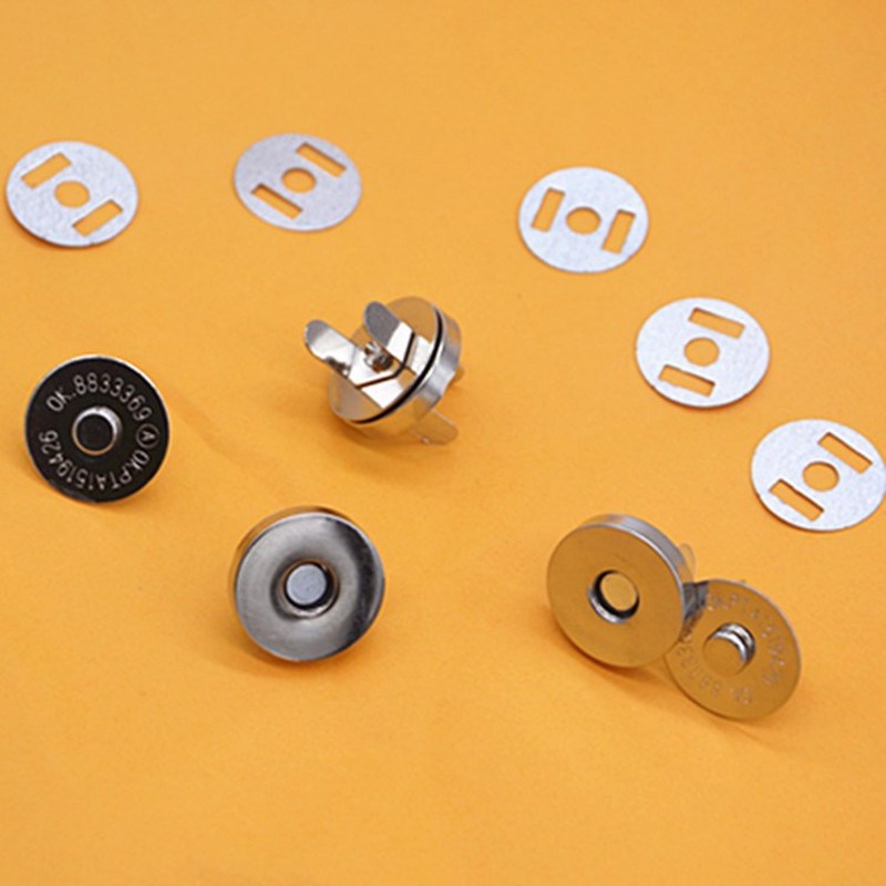 50pcs Bronze Silver Metal Magnet Button Diy Bags Snaps Butt