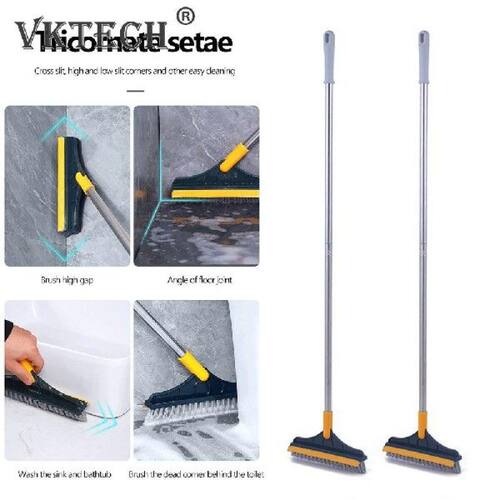 Long Handle Floor Scrub Brush 2 in 1 Windows Wiper Scraper