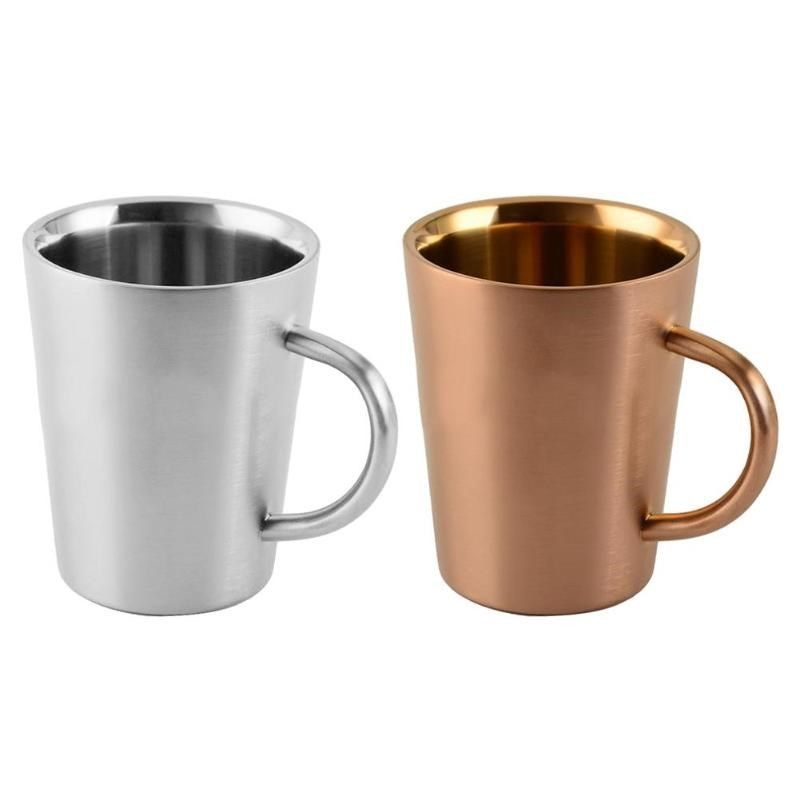 stainless steel coffee cup double layer portable tea mug cup