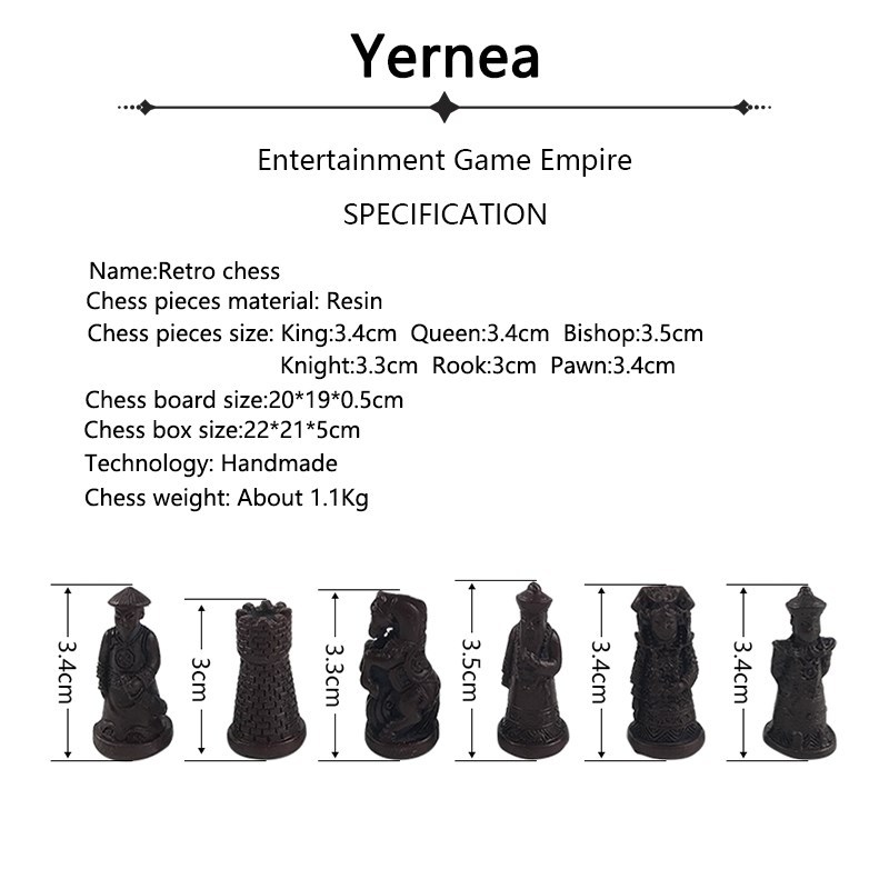 New Antique Chess Set of Chess Wooden Coffee Table Antique