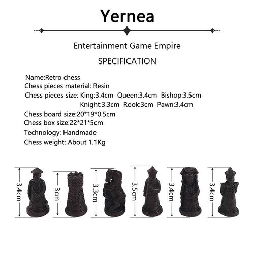 New Antique Chess Set of Chess Wooden Coffee Table Antique