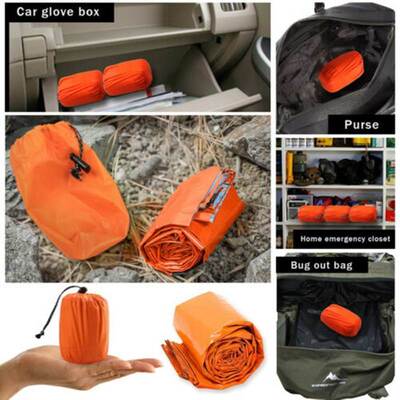 Outdoor Life Bivy Emergency Sleeping Bag Thermal Keep Warm W