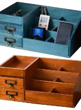 Wooden Desktop Storage Organizer Home Office Desk Drawer