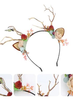 Hair Headband Hoops Antlers Christmas Floral Clips Children