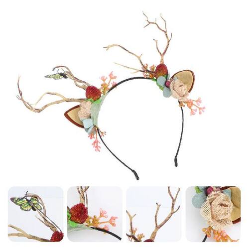 Hair Headband Hoops Antlers Christmas Floral Clips Children