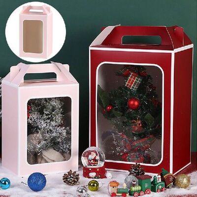 Multi Color Paper Gift Package Display Box With Clear PVC